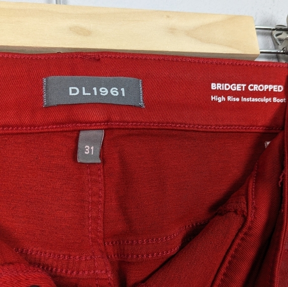 Bridget Cropped High-Rise Instasculpt Bootcut Red Jeans Size 31 - Picture 8 of 16